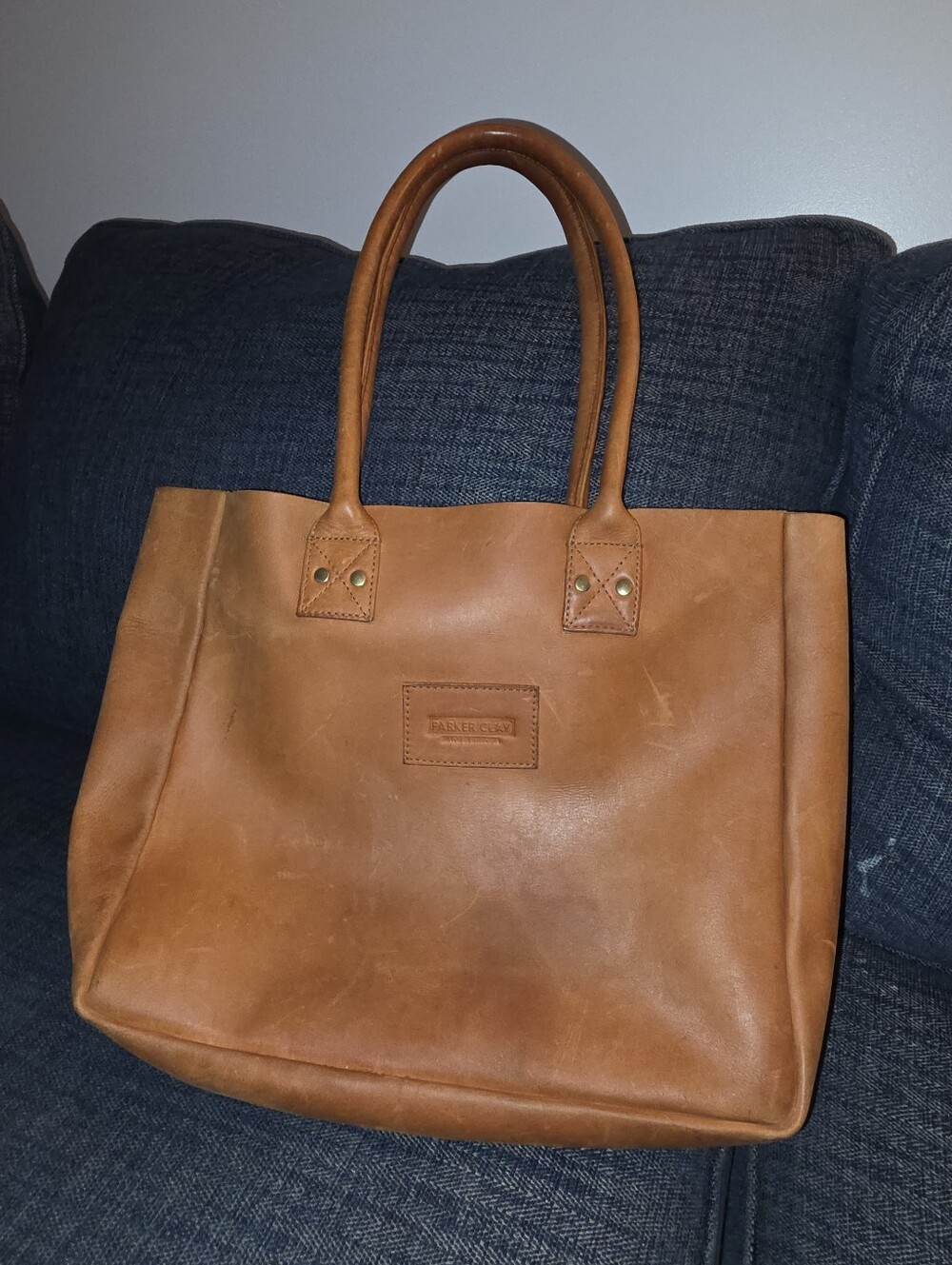 Parker Clay Merkato Signature Tote Rust Brown Ethiopian Leather Large Shopper